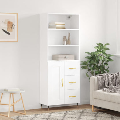 vidaXL Highboard White 69,5x34x180 cm Engineered Wood