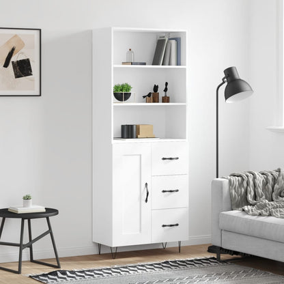 vidaXL Highboard White 69,5x34x180 cm Engineered Wood