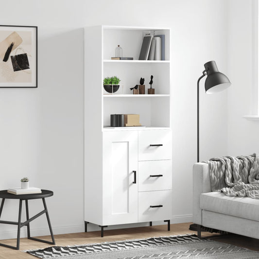 vidaXL Highboard White 69,5x34x180 cm Engineered Wood