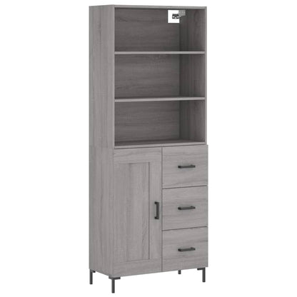 vidaXL Highboard Grey Sonoma 69,5x34x180 cm Engineered Wood