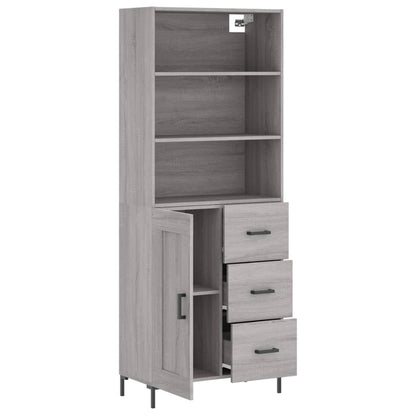 vidaXL Highboard Grey Sonoma 69,5x34x180 cm Engineered Wood