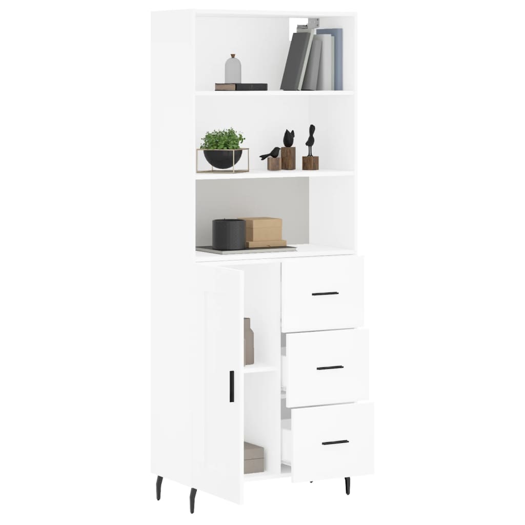 vidaXL Highboard White 69,5x34x180 cm Engineered Wood