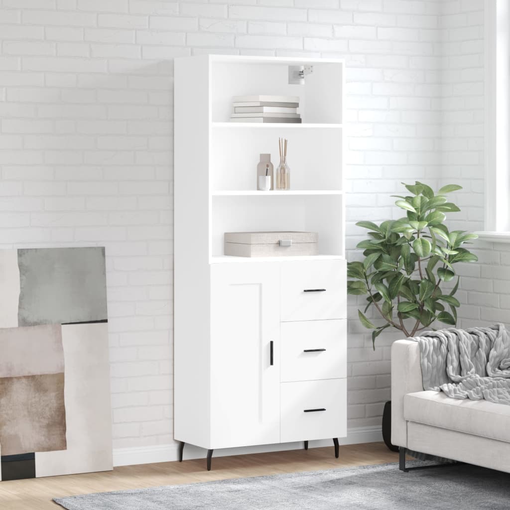 vidaXL Highboard White 69,5x34x180 cm Engineered Wood