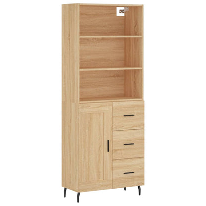vidaXL Highboard Sonoma Oak 69,5x34x180 cm Engineered Wood