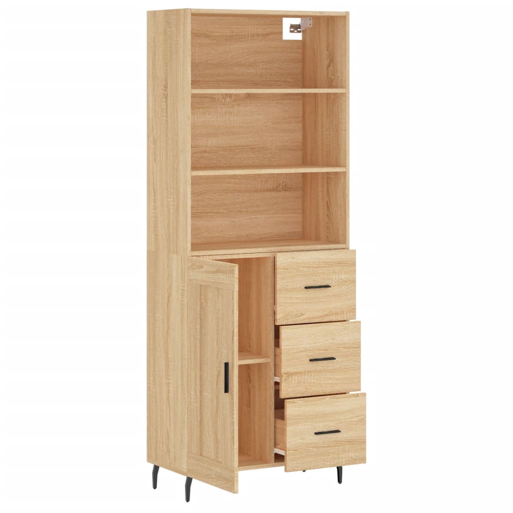 vidaXL Highboard Sonoma Oak 69,5x34x180 cm Engineered Wood