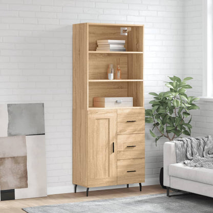 vidaXL Highboard Sonoma Oak 69,5x34x180 cm Engineered Wood