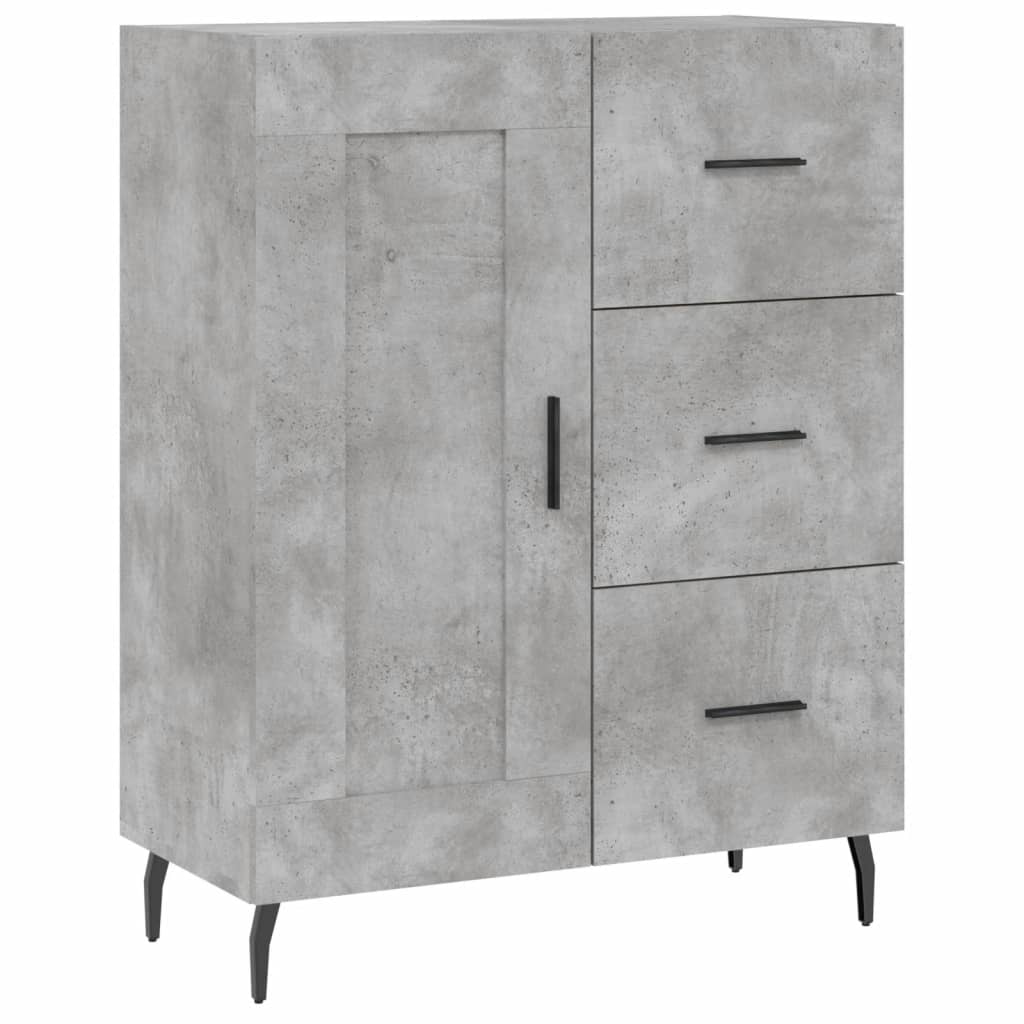 vidaXL Highboard Concrete Grey 69,5x34x180 cm Engineered Wood