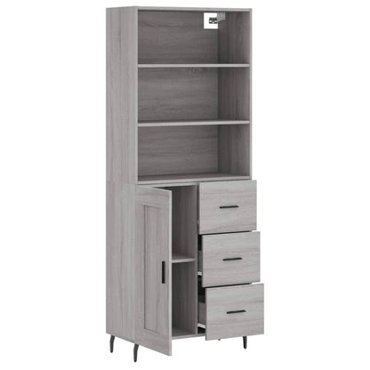 vidaXL Highboard Grey Sonoma 69,5x34x180 cm Engineered Wood