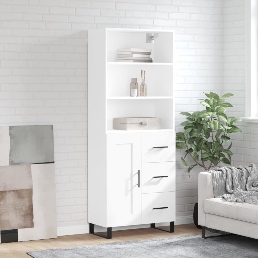 vidaXL Highboard White 69.5x34x180 cm Engineered Wood