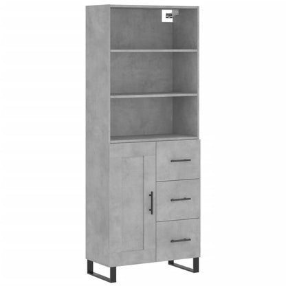 vidaXL Highboard Concrete Grey 69,5x34x180 cm Engineered Wood