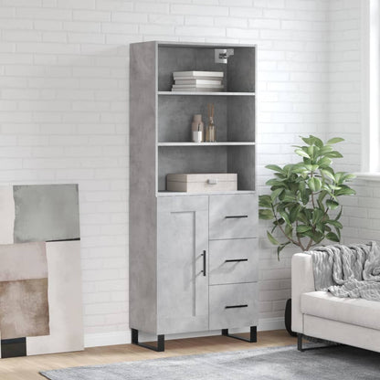 vidaXL Highboard Concrete Grey 69,5x34x180 cm Engineered Wood