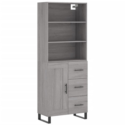 vidaXL Highboard Grey Sonoma 69.5x34x180 cm Engineered Wood