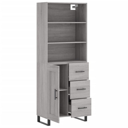 vidaXL Highboard Grey Sonoma 69.5x34x180 cm Engineered Wood