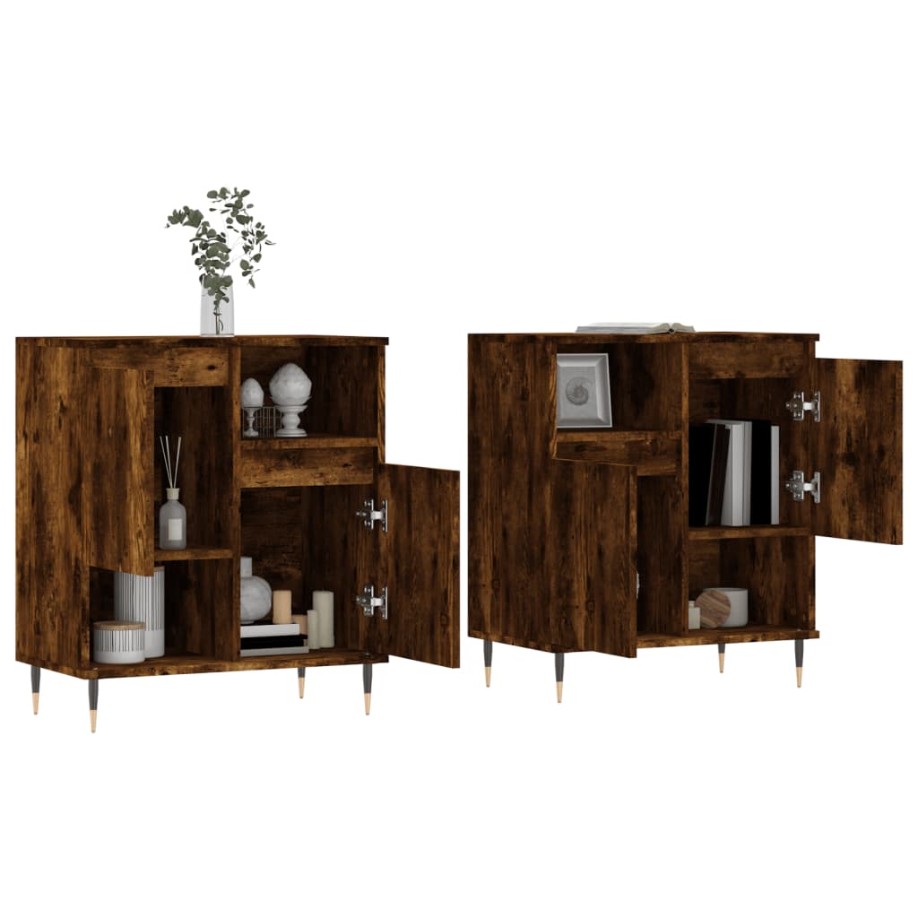 vidaXL Sideboards 2 pcs Smoked Oak Engineered Wood