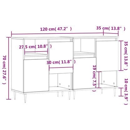 vidaXL Sideboards 2 pcs Smoked Oak Engineered Wood