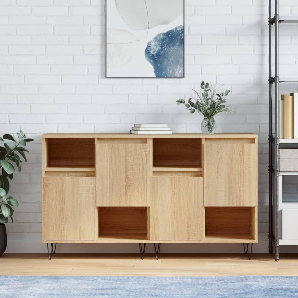 vidaXL Sideboards 2 pcs Sonoma Oak Engineered Wood