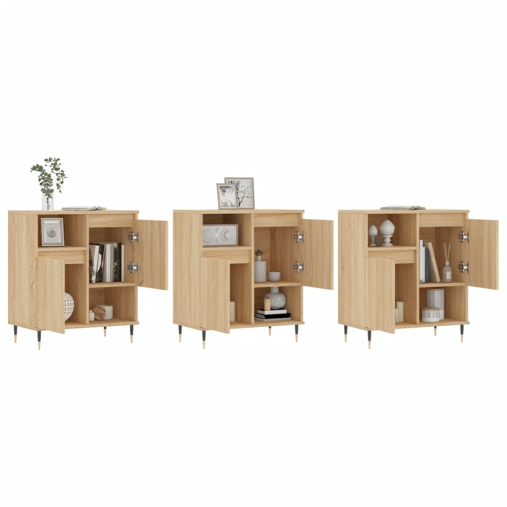 vidaXL Sideboards 3 pcs Sonoma Oak Engineered Wood