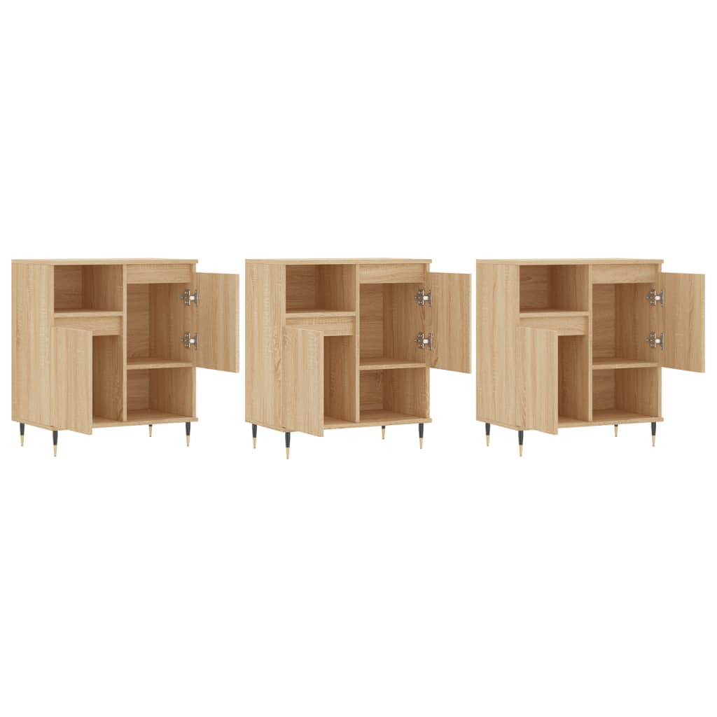 vidaXL Sideboards 3 pcs Sonoma Oak Engineered Wood