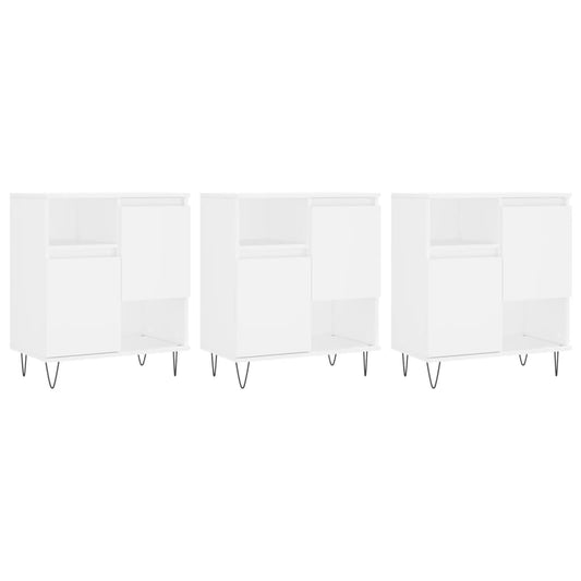 vidaXL Sideboards 3 pcs White Engineered Wood