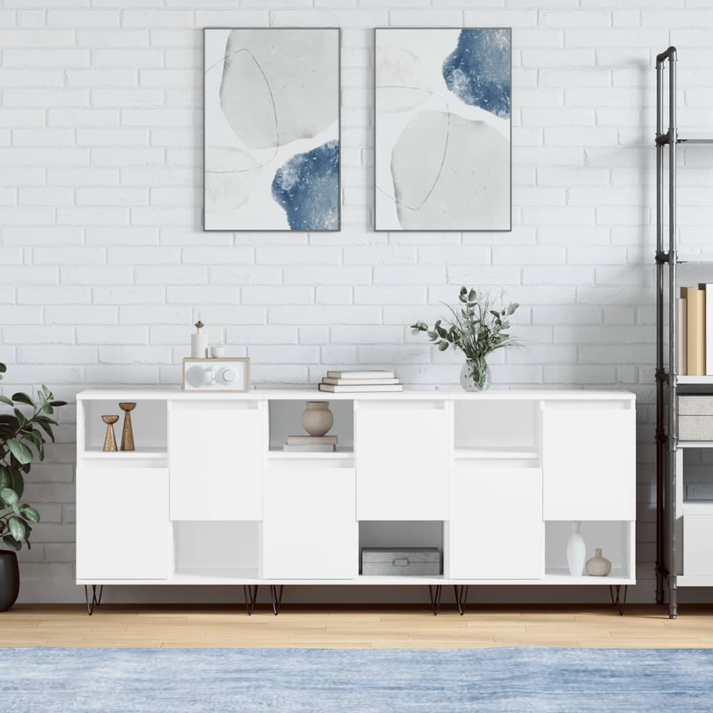 vidaXL Sideboards 3 pcs White Engineered Wood