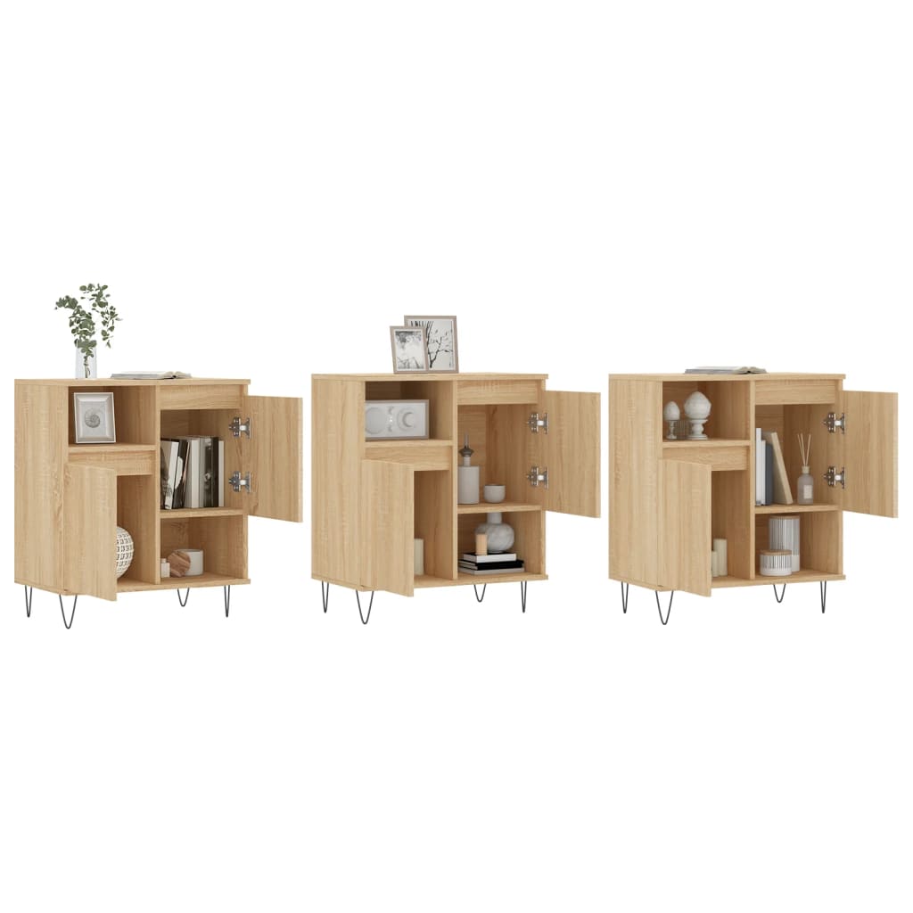 vidaXL Sideboards 3 pcs Sonoma Oak Engineered Wood