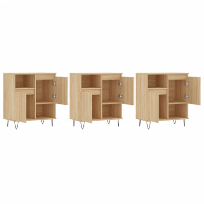 vidaXL Sideboards 3 pcs Sonoma Oak Engineered Wood