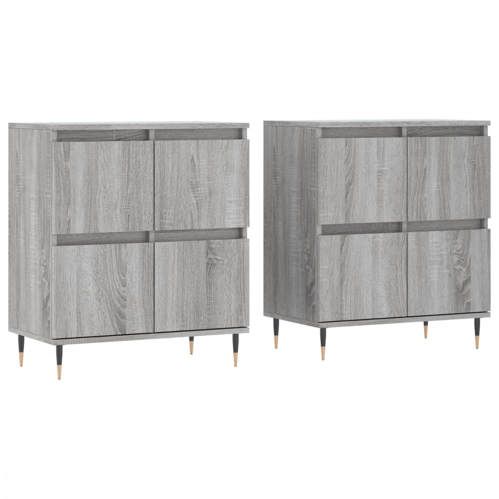 vidaXL Sideboards 2 pcs Grey Sonoma Engineered Wood