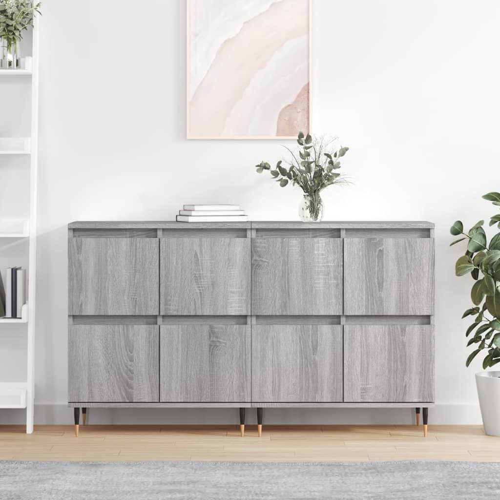 vidaXL Sideboards 2 pcs Grey Sonoma Engineered Wood