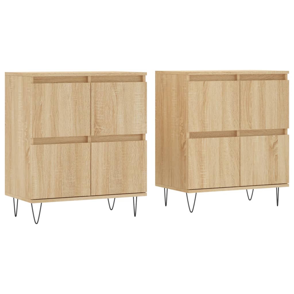 vidaXL Sideboards 2 pcs Sonoma Oak Engineered Wood
