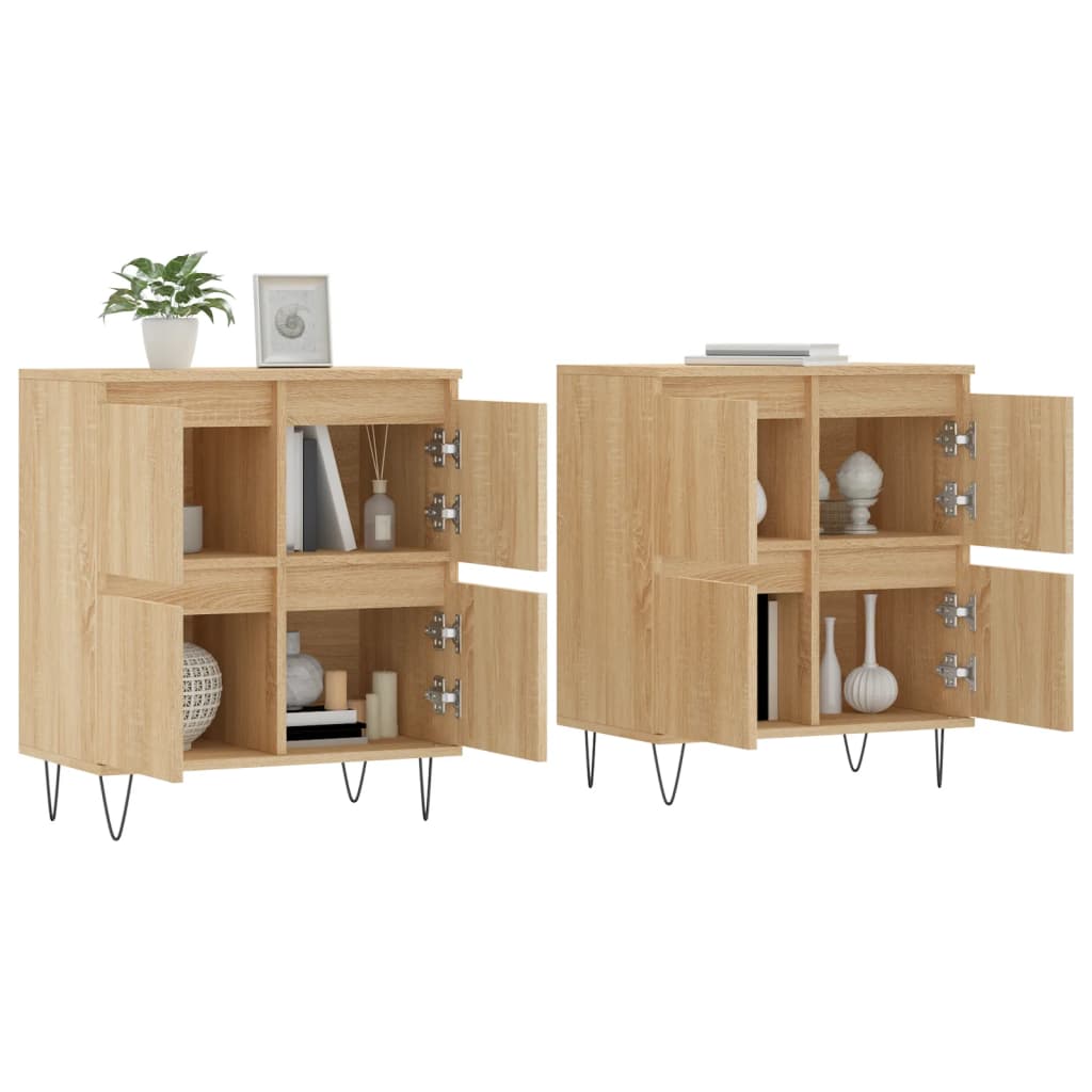 vidaXL Sideboards 2 pcs Sonoma Oak Engineered Wood