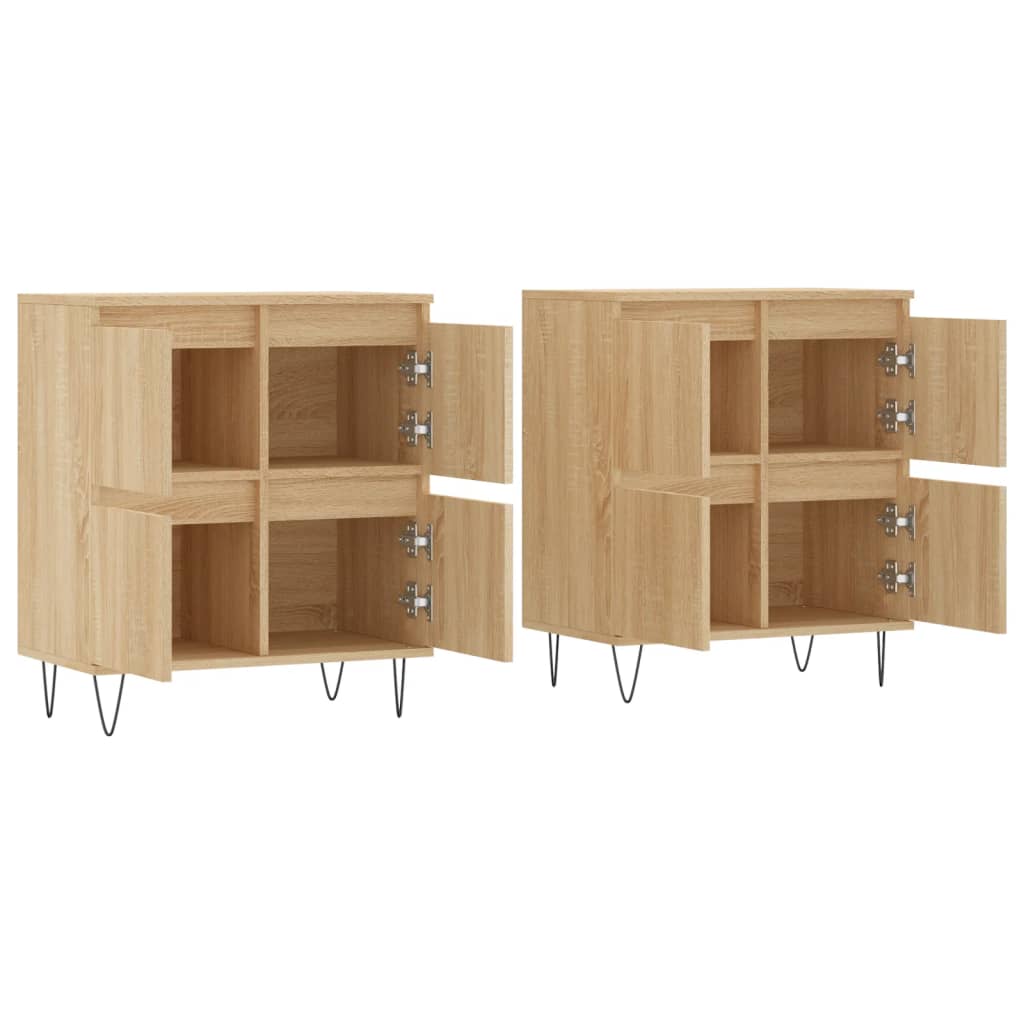 vidaXL Sideboards 2 pcs Sonoma Oak Engineered Wood