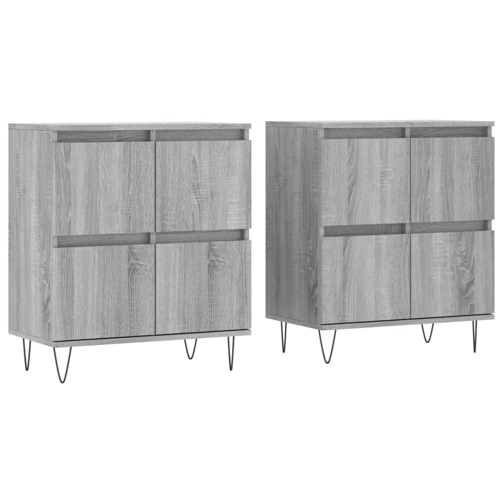 vidaXL Sideboards 2 pcs Grey Sonoma Engineered Wood
