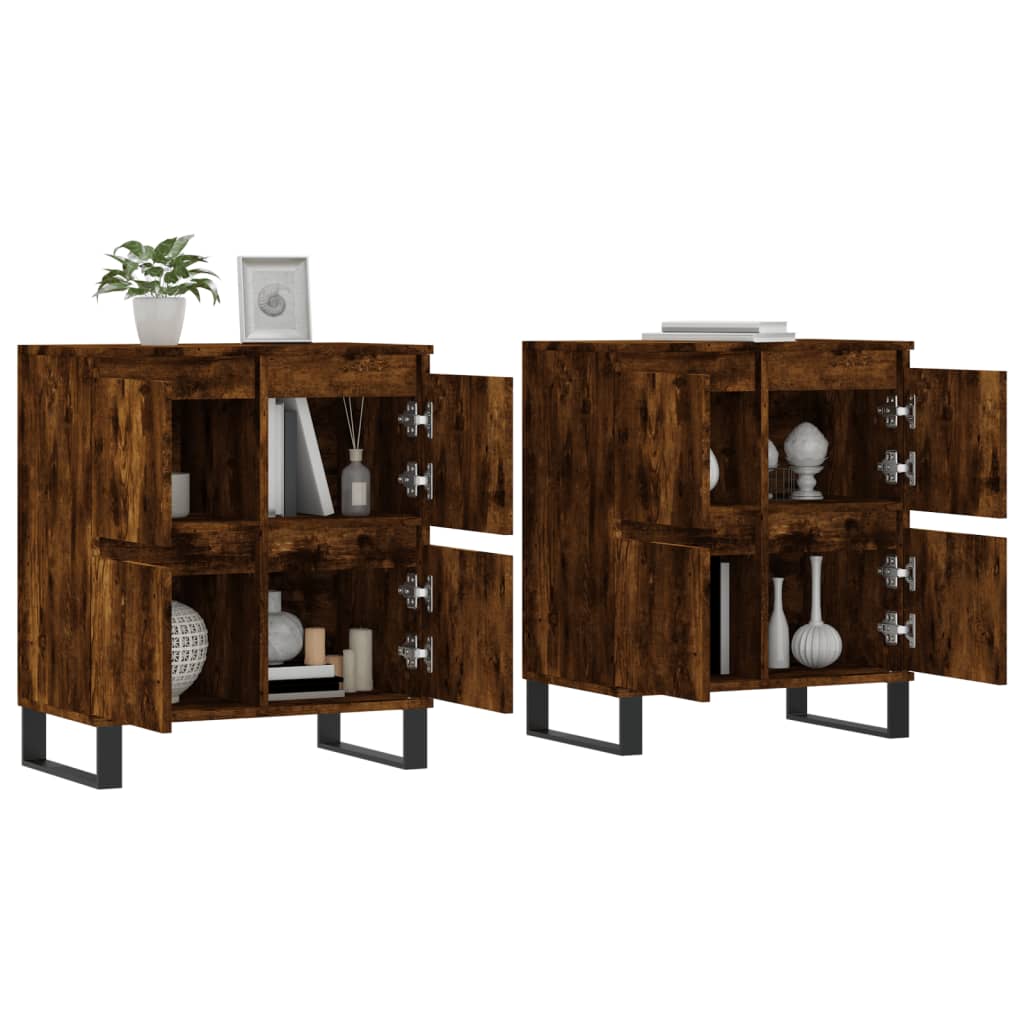 vidaXL Sideboards 2 pcs Smoked Oak Engineered Wood