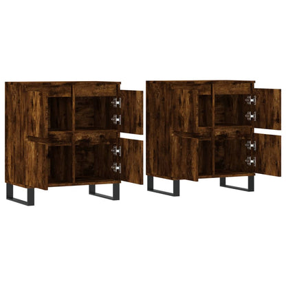 vidaXL Sideboards 2 pcs Smoked Oak Engineered Wood