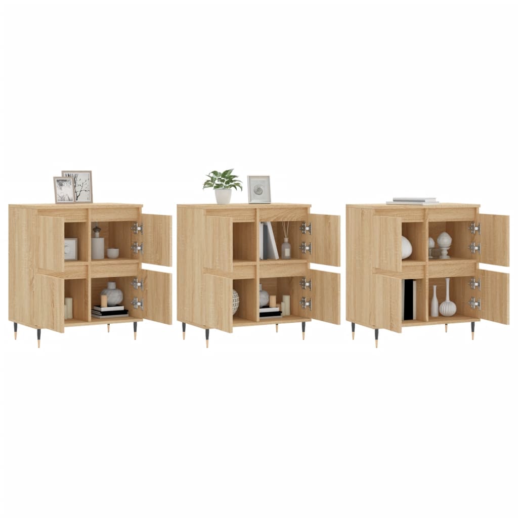 vidaXL Sideboards 3 pcs Sonoma Oak Engineered Wood