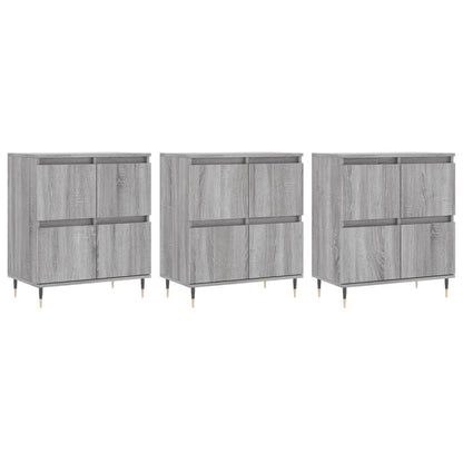 vidaXL Sideboards 3 pcs Grey Sonoma Engineered Wood