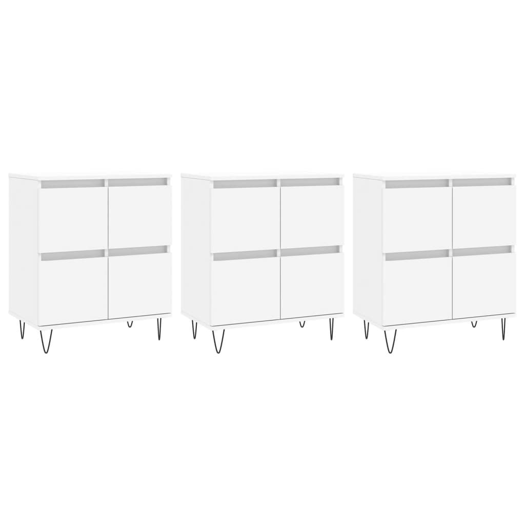 vidaXL Sideboards 3 pcs White Engineered Wood