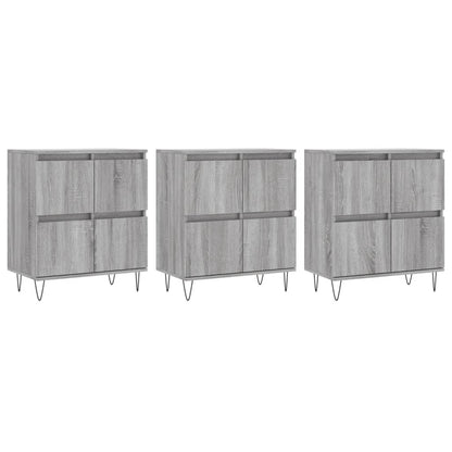 vidaXL Sideboards 3 pcs Grey Sonoma Engineered Wood