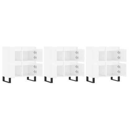 vidaXL Sideboards 3 pcs High Gloss White Engineered Wood