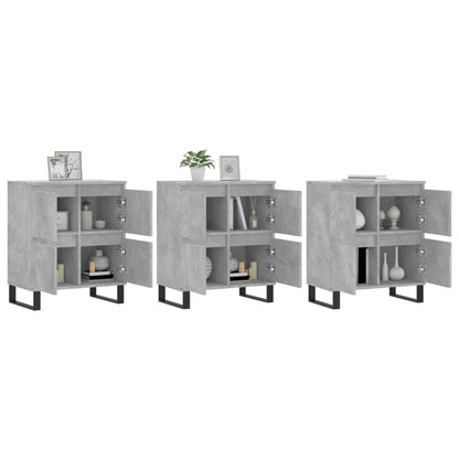 vidaXL Sideboards 3 pcs Concrete Grey Engineered Wood