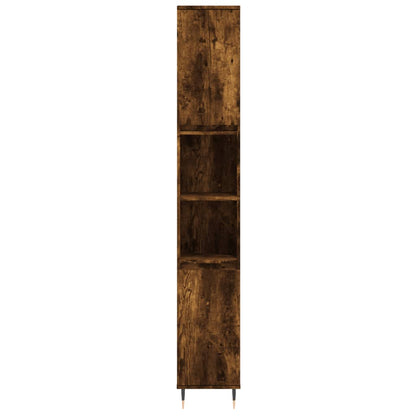 vidaXL 3 Piece Bathroom Furniture Set Smoked Oak Engineered Wood