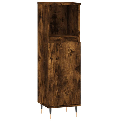 vidaXL 3 Piece Bathroom Furniture Set Smoked Oak Engineered Wood