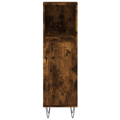 vidaXL 3 Piece Bathroom Furniture Set Smoked Oak Engineered Wood