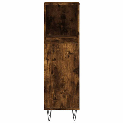 vidaXL 3 Piece Bathroom Furniture Set Smoked Oak Engineered Wood