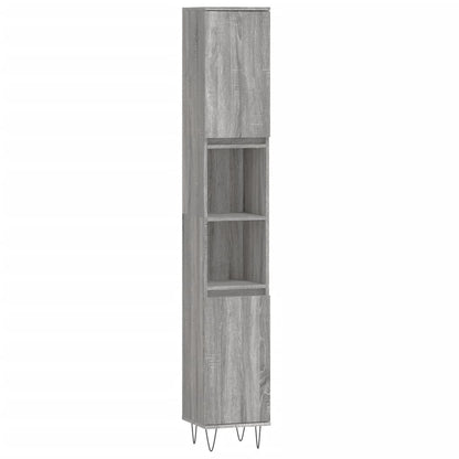 vidaXL 3 Piece Bathroom Furniture Set Grey Sonoma Engineered Wood