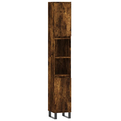 vidaXL 3 Piece Bathroom Furniture Set Smoked Oak Engineered Wood
