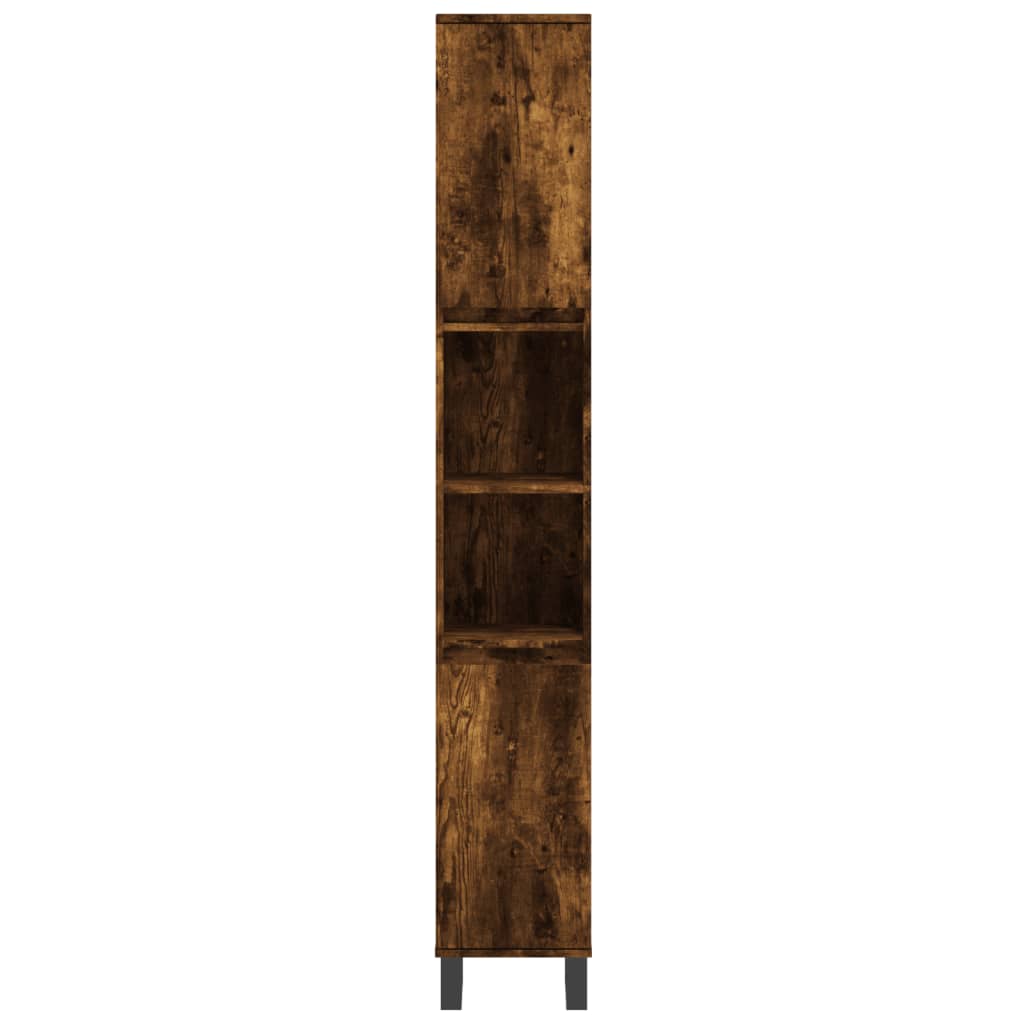 vidaXL 3 Piece Bathroom Furniture Set Smoked Oak Engineered Wood