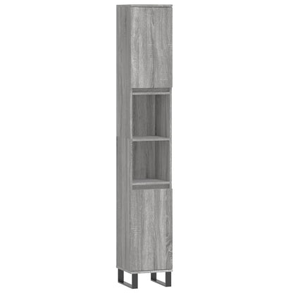 vidaXL 3 Piece Bathroom Furniture Set Grey Sonoma Engineered Wood