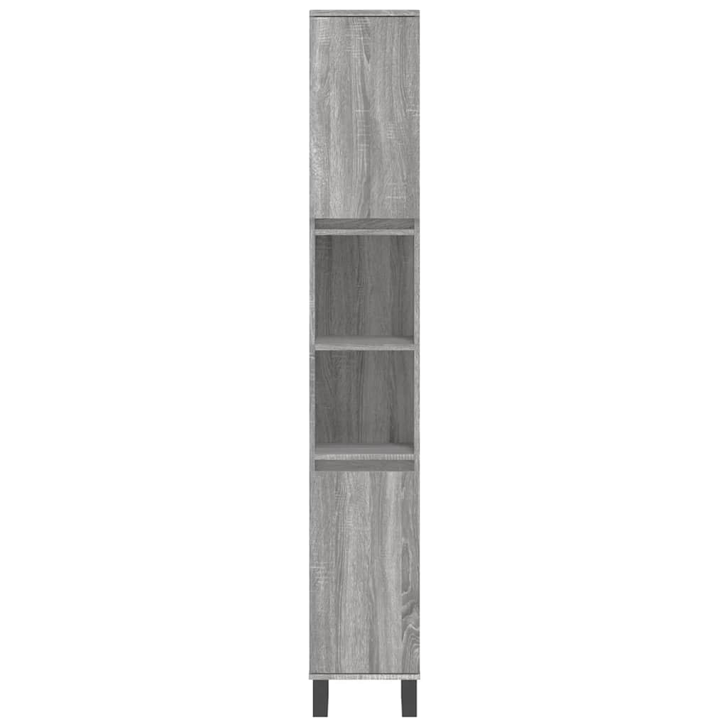 vidaXL 3 Piece Bathroom Furniture Set Grey Sonoma Engineered Wood
