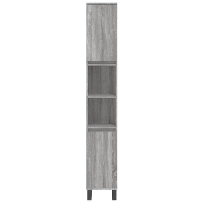 vidaXL 3 Piece Bathroom Furniture Set Grey Sonoma Engineered Wood
